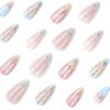 JP3918-Secret Garden Almonds: Monet-Style Press-Ons | Paint Your Passion, Skip Salon Chains ​​Tired of Salon Predictability? Wear Art Gallery Elegance.​