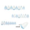 ​JP3425-Azure Dreams: Reusable French Blue Ombré Almond Nails w/ 3D Lemons & Bows​​ (Salon-Grade Fantasy – Zero Hassle)
