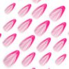 JP3553-Vixen French Almond Press Ons: Red V-Tips, Diamonds & Glitter ​​*Bold & Reusable - 5 Min Power Manicure, No Salon Drama​​*
