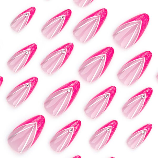 O1CN01SaL7Rl2NGHv4MnZpW_!!4234819935-0-cib JP3553-Vixen French Almond Press Ons: Red V-Tips, Diamonds & Glitter *Bold & Reusable - 5 Min Power Manicure, No Salon Drama*