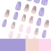 JP3722-Elegant French Ballet Press-Ons: Reusable 3D Floral Nails - Waterproof & Effortless