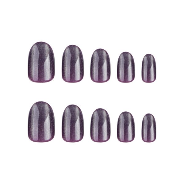 JP3253-💜 Taro Purple French Toes: Viral Lavender Cat Eye Shimmer ✨ (Reusable Short & Sweet Magic)