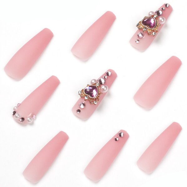 O1CN01Tg4KBS2NGHfSeiglR_!!4234819935-0-cib JP1699-Indulge in Effortless Luxury: Long Reusable Coffin False Nails French Tip (Nude Pink, Pearls, Diamonds)