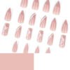 JP3765-Summer’s Secret: Effortless French Tip Press-Ons with 3D Florals & Waterproof Freedom​
