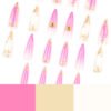 JP3851-Chrome Ombre Stiletto Press-Ons with 3D Crystal Drops | Reusable & Waterproof