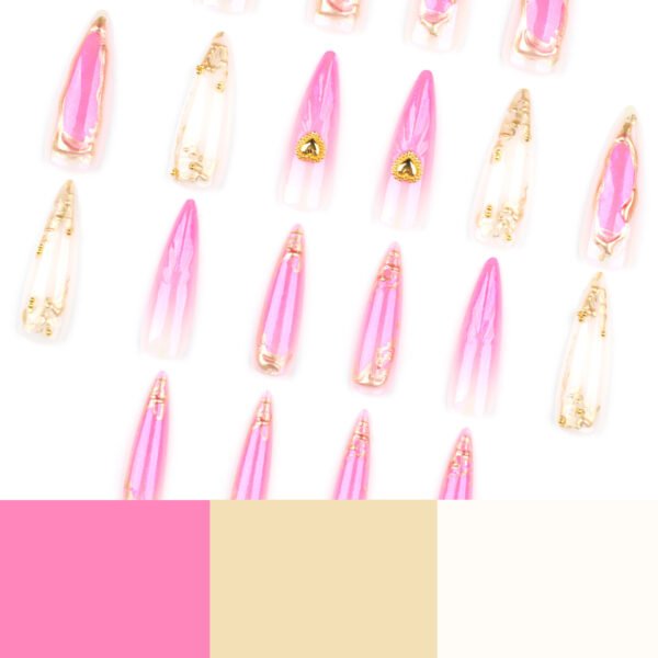 O1CN01UmMmCR2NGHxunDAR7_!!4234819935-0-cib JP3851-Chrome Ombre Stiletto Press-Ons with 3D Crystal Drops | Reusable & Waterproof
