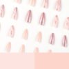 JP2362-Nude French Almond Press Ons with Rose Gold Sparkle ✨ Salon Glam in 5 Minutes, Zero Damage | Reusable & Waterproof​​  (For the Woman Who Demands Effortless Elegance. Nails That Kiss Light, Not Your Wallet.)