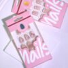 JL0678-Blushed French Press On Nails | Short Oval Florals Summer’s Ethereal Mani – Reusable & Saltwater-Proof