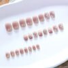 JL0678-Blushed French Press On Nails | Short Oval Florals Summer’s Ethereal Mani – Reusable & Saltwater-Proof
