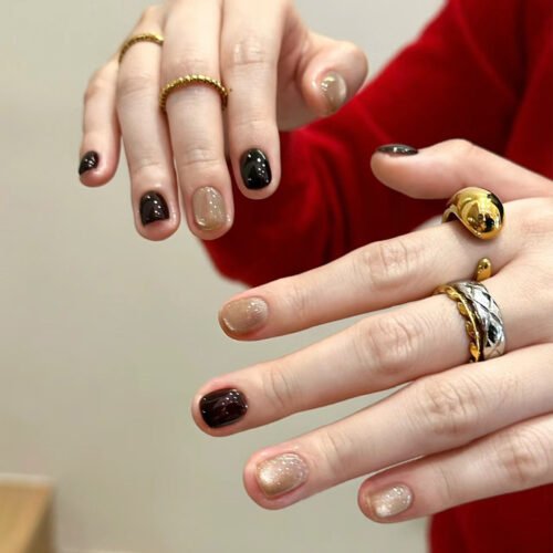 GN008-The Cult-Fave Toenail Secret: Always Camera-Ready in 7 Mins​​ 💫 ​​Reusable Cat Eye French Tips - Naked Almond Edition (Short, Snag-Proof, Bliss!)​