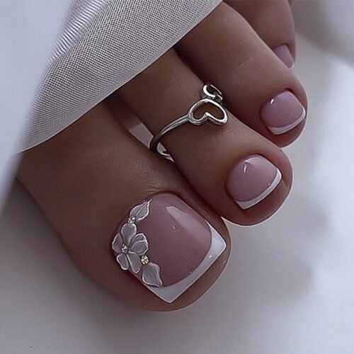 JP3806-Pure Summer French Toes: Salon-Crisp Pedis in 15 Minutes (Waterproof & Sanitary!) ​​Beach-Ready Feet Without Salon Prison​