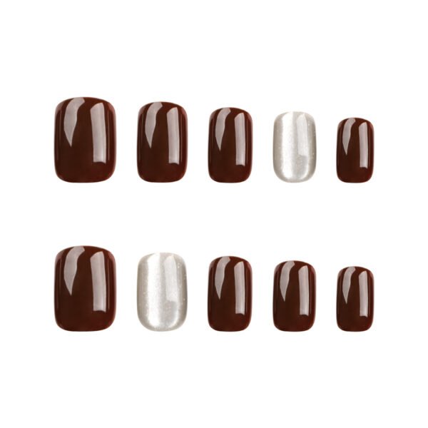 GN009-🍂 Fall's Most Coveted Secret: Maillard Magic French Cat Eye Nails