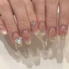 JP2651-✨ Ethereal Pink Moon Magic: Love-Infused Crystal Cat Eye French Tips