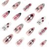 JP3964-Y2K Sweet Punk Almond Press Ons | Bestseller Reusable Shorties Salon-Defying Attitude in 90 Seconds - Waterproof & Drill-Free