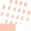 JP3890-Matte French Press On Nails | 3D Flower & Bow French Tips Reusable Mid-Length Square Nails - Waterproof Artisan Details