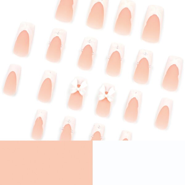 O1CN01W0vFYC2NGHy47YWsO_!!4234819935-0-cib JP3890-Matte French Press On Nails | 3D Flower & Bow French Tips Reusable Mid-Length Square Nails - Waterproof Artisan Details