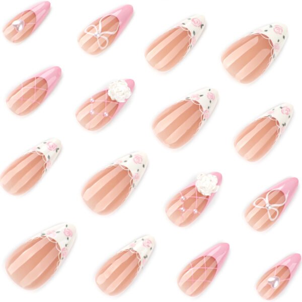 O1CN01WBZLZS2NGHy4WtSrb_!!4234819935-0-cib JP3866-Blushing French Petals Press-Ons: 3D Camellias & Diamonds That Won’t Quit ✿ Salon sparkle in 7 mins, swim-proof for 14 days. Nail damage? Never heard of her.