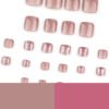 JP3697-✨ Nude Pink French Cat Eye Toenails: Ultra Sparkle Salon Glam - Instantly! (Reusable Beach-Ready Perfection) 🏖️