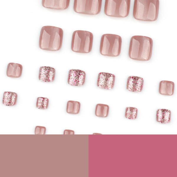 O1CN01WRxCfB2NGHxQ9h6xS_!!4234819935-0-cib JP3697-✨ Nude Pink French Cat Eye Toenails: Ultra Sparkle Salon Glam - Instantly! (Reusable Beach-Ready Perfection) 🏖️
