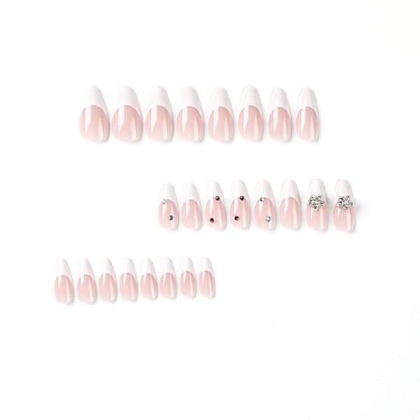 O1CN01WedyAv2NGHkT45N3B_!!4234819935-0-cib JP2410-✨ Celestial French Almond Nails: Iridescent 3D Stars ✨ Reusable & Waterproof | Salon Elegance in 90 Seconds (For Modern Goddesses: Classic French Meets Cosmic Whimsy!)