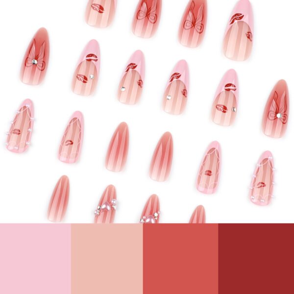 O1CN01WiS3V32NGHy6ti5P1_!!4234819935-0-cib JP3824-Rouge Fantasy Press-Ons: Flirty Kiss Marks Meet French Elegance 💋✨ (Smudge-Proof Lip Art • Reusable 5x • Applies in 10 Mins)