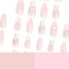 JP2950🍑 ​​Peach Mermaid Kisses: 3D Heart & Caviar Bead French Press Ons (Salon Smasher) - Waterproof & Reusable  💖 ​​​​ TikTok’s Obsession: 2-Minute Underwater Fairycore for Pool Parties & Summer Flings