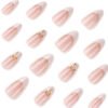JP3924-Cloud Marble Almonds: Reusable Watercolor French Press-Ons | Effortless Luxury, Salon-Free ​​Salon Whites Gone Yellow? Meet Eternal Elegance.​