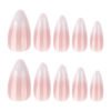 JP3864-​Effortless French Ombré Almond Nails | Waterproof Reusable Press-Ons | Salon Luxury Without the Wait​