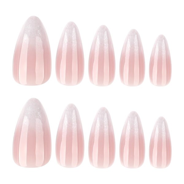 JP3864-​Effortless French Ombré Almond Nails | Waterproof Reusable Press-Ons | Salon Luxury Without the Wait​