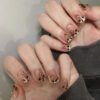 GN042-Maillard French Leopard Press-On Nails | 30-Piece Luxury Salon Alternative ​​Cocoa-Caramel Elegance Meets Wild Sophistication​