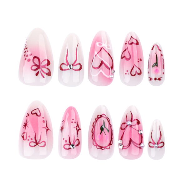 O1CN01XNVNHh2NGHxINy2Lo_!!4234819935-0-cib JP3710-Sweet & Sour Almond Press Ons | 3D Hearts & Bows | Reusable Salon-Grade Nails Subtitle: Your Passport to Edgy Feminine Energy - Salon Drama Free