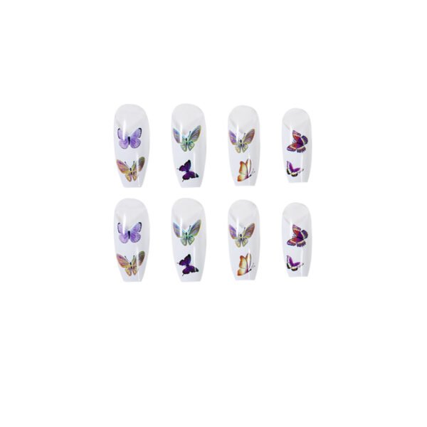 JP1013-🦋 Rainbow Butterfly Ballet Press-Ons: Whimsical French Tips, Waterproof & Reusable​​  For Bold Dreamers & Joyful Rebels — Salon Artistry in 90 Seconds, Not 3 Hours