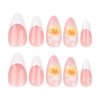 JP3315-Sunshine on Demand: Reusable White French Almond Nails w/ 3D Sunflowers​​ (Salon-Grade Joy Without the Wait or Damage)