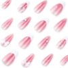 JP3779-Blush French Cat Eye Nails | Salon-Quality Bow Press Ons (Reusable Almond Shape)