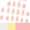 JP3315-Sunshine on Demand: Reusable White French Almond Nails w/ 3D Sunflowers​​ (Salon-Grade Joy Without the Wait or Damage)