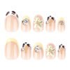 JL0688-Salon-Quality French Ombre Nails Without the Chair Time: Short & Sweet 3D Floral Magic (Reusable & Waterproof)