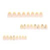 JP3938-Sunny Blooms Reusable Press On Nails: Effortless French Manicure with Floral Charm​​ Short Almond Yellow Nails - Waterproof & Salon Quality Without the Salon Visit