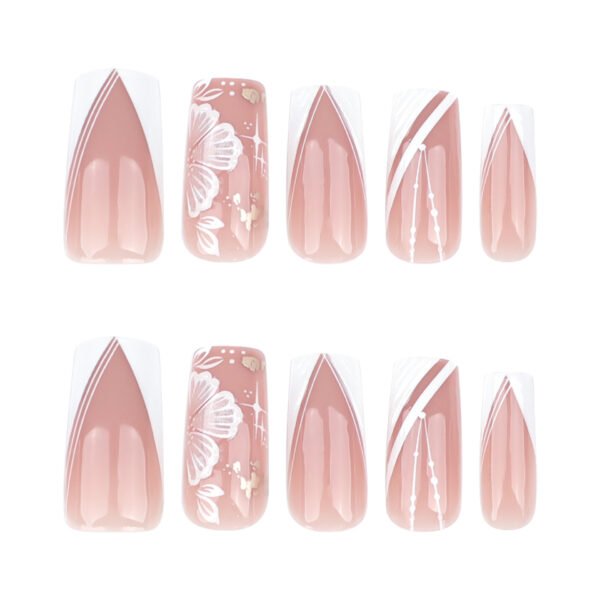 O1CN01YkuqlZ2NGHxNfYQec_!!4234819935-0-cib JP3765-Summer’s Secret: Effortless French Tip Press-Ons with 3D Florals & Waterproof Freedom