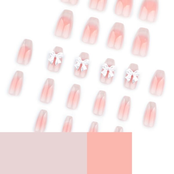 O1CN01YlH3Q92NGHvxQy2kW_!!4234819935-0-cib JP3606-Blush Whisper Ballet Nails: Reusable Cat-Eye French with 3D Bows | Waterproof Sweet Luxury