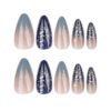 JP3756-Nova Rebellion: Reusable Galaxy French Almond Nails w/ Crushed Stardust​​ Salon-Forbidden Cosmic Edge – Slip On in 7 Minutes
