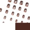 JP2655-☕️ Get Cozy-Chic Nails in Minutes: Hazelnut French Cat Eye Press-Ons!