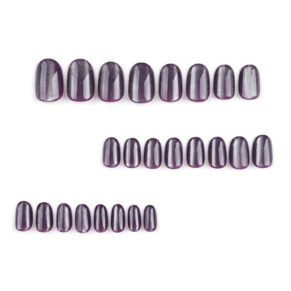 JP3253-💜 Taro Purple French Toes: Viral Lavender Cat Eye Shimmer ✨ (Reusable Short & Sweet Magic)