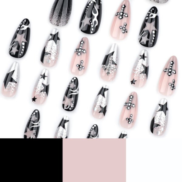 O1CN01Zl3BtJ2NGHuXd90dY_!!4234819935-0-cib JP3529⚔️ Hellhound Nails: Rebel Almond French Tips with 3D Stars & Crosses (Salon-Slayer) - Waterproof Reusable 🖤 Arm Your Fingertips: 90-Second Concert-Ready Badassery That Outlasts Mosh Pits & Judgmental Relatives