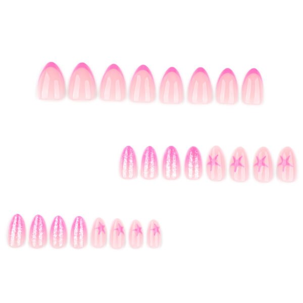 O1CN01ZnrE6K2NGHyfle1VC_!!4234819935-0-cib JP3946-Sweet French Press On Nails | Rose Pink Almond Shorties w/ Star Accents Reusable Salon Glam in 10 Seconds - Waterproof & Damage-Free