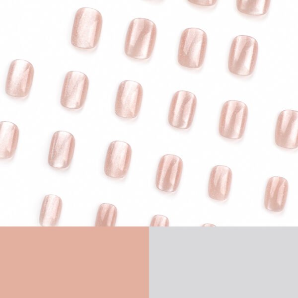 JP3269-Pink Perfection French Toes: Viral Cat Eye Glam in Minutes ✨ (Reusable, Short & Sweet!)​