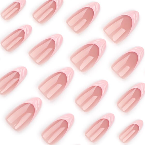 O1CN01aVaRzl2NGHt36wrJ7_!!4234819935-0-cib JP3390-Effortless Chic: Reusable Pink French Almond Nails w/ Subtle 3D Blossoms (Salon Precision Meets Morning Rush Reality)