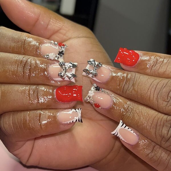 O1CN01akw2dY2NGHw1y0aO9_!!4234819935-0-cib JP3653-Unapologetic Glam Press-Ons? Edgy French Zebra & Red Statement Nails (Waterproof & Reusable)
