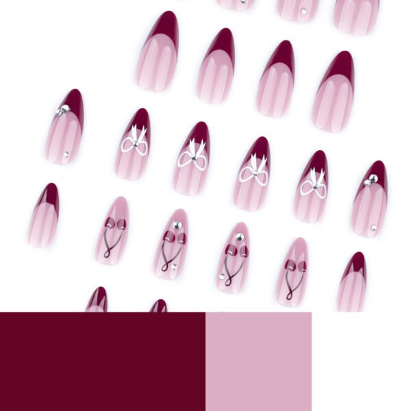 O1CN01b5bKxa2NGHxHcfG4J_!!4234819935-0-cib JP3733-Scarlet Sweetheart French Nails 🍒 Kissed by Diamonds & Velvet Bows​​ Survives 3am espresso spills & pool parties. Reusable ’til Christmas.
