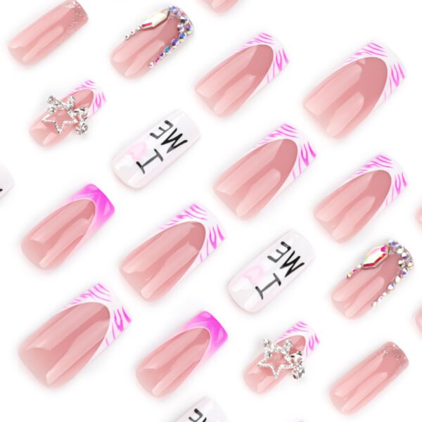 O1CN01bNzgU92NGHwA43Vnu_!!4234819935-0-cib JP3673-Your Galaxy of Glam: Reusable Water Wave & Star French Tips ✨ (Explosive Holographic Glitter + Pink Zebra!)