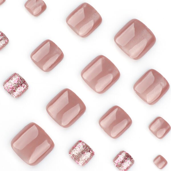 O1CN01bz7ie32NGHxOxPKjx_!!4234819935-0-cib JP3697-✨ Nude Pink French Cat Eye Toenails: Ultra Sparkle Salon Glam - Instantly! (Reusable Beach-Ready Perfection) 🏖️